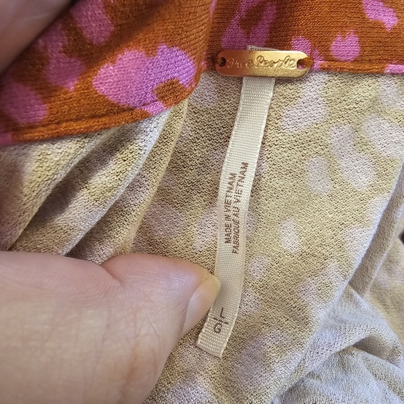 Pink and Brown Free People Women's Marseille Mini Dress - Picture 3 of 8